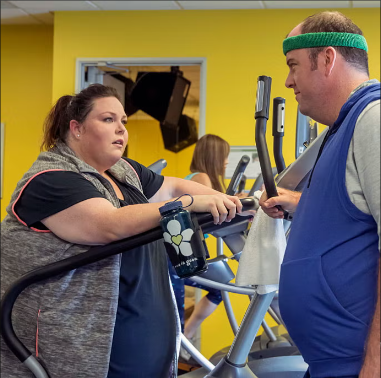 Chrissy Metz doing exercise in the gym